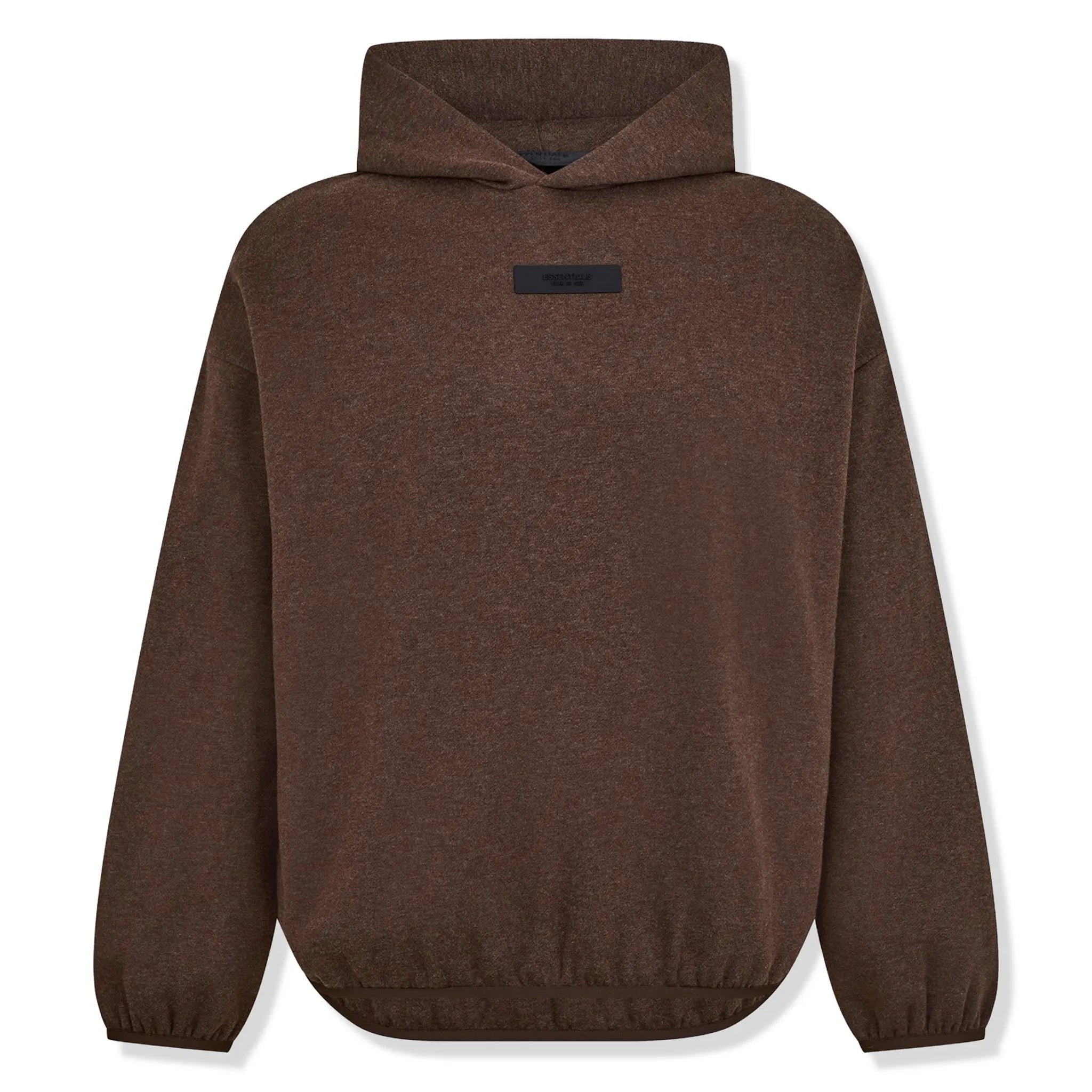 Front View of Fear Of God Essentials Core Collection Heather Wood Hoodie (SS24)